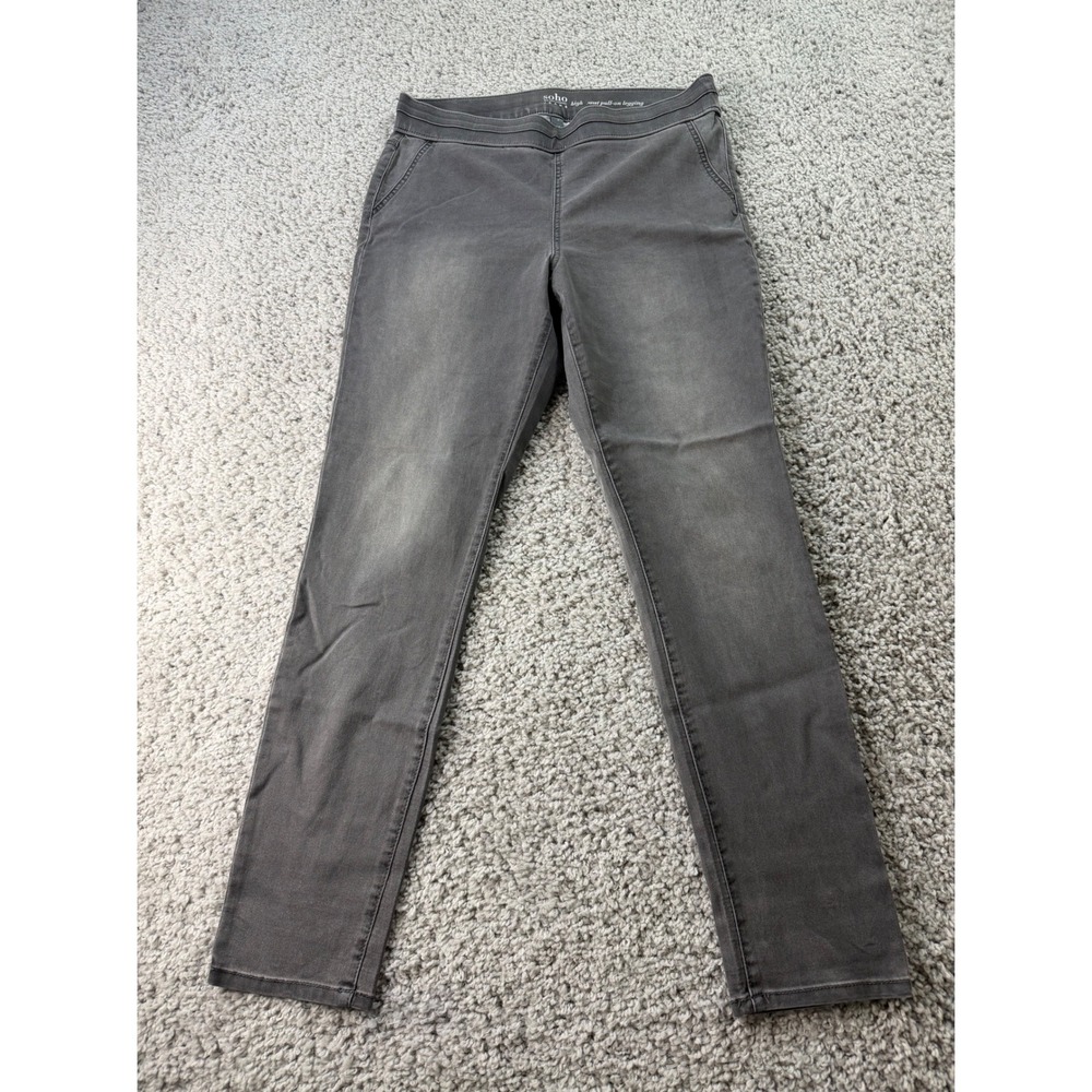 NY&Co Soho Jeans Grey High Waist Pull On Legging Jeggings Size L